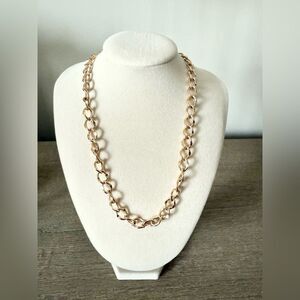 Hammered Link Chain Adjustable Necklace in Gold